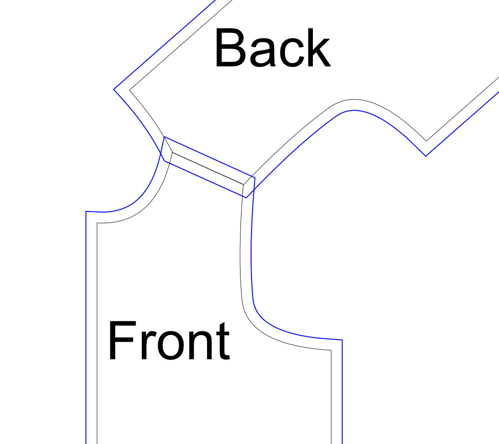 Bodice Shoulder Seam Aligned