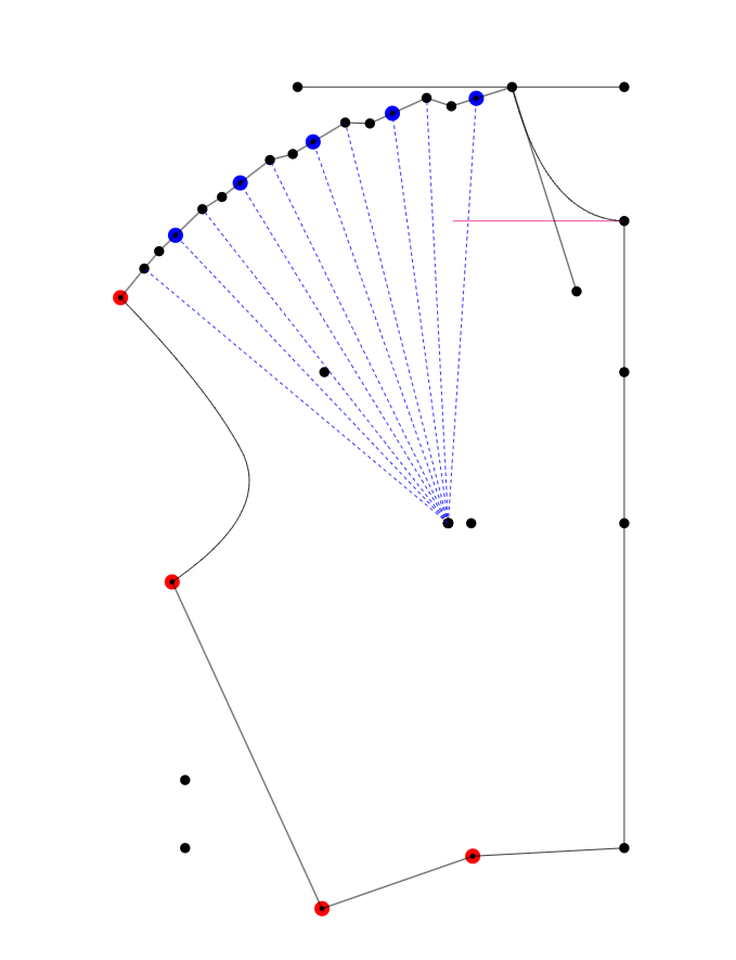 Waist Dart Shifted to Multiple Darts at Shoulder